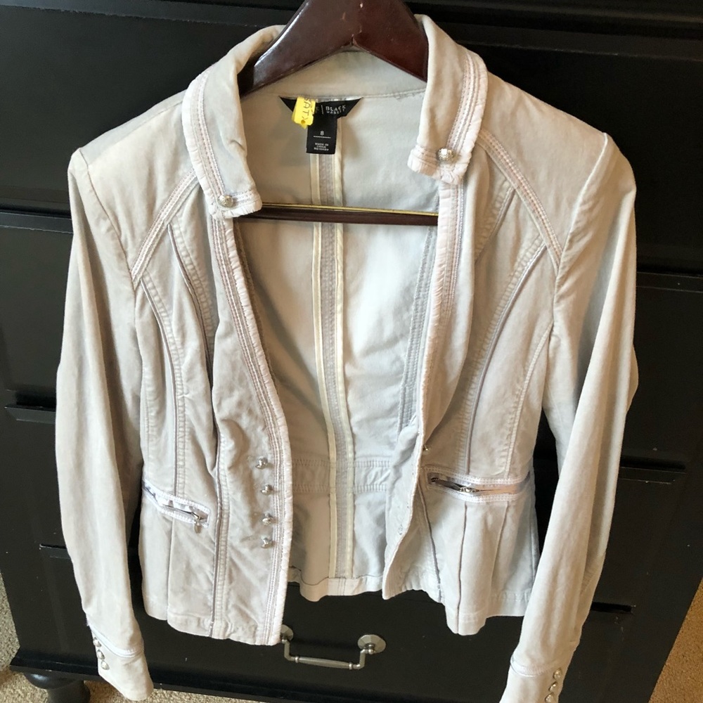 White House Black Market Silver Velvet Blazer
